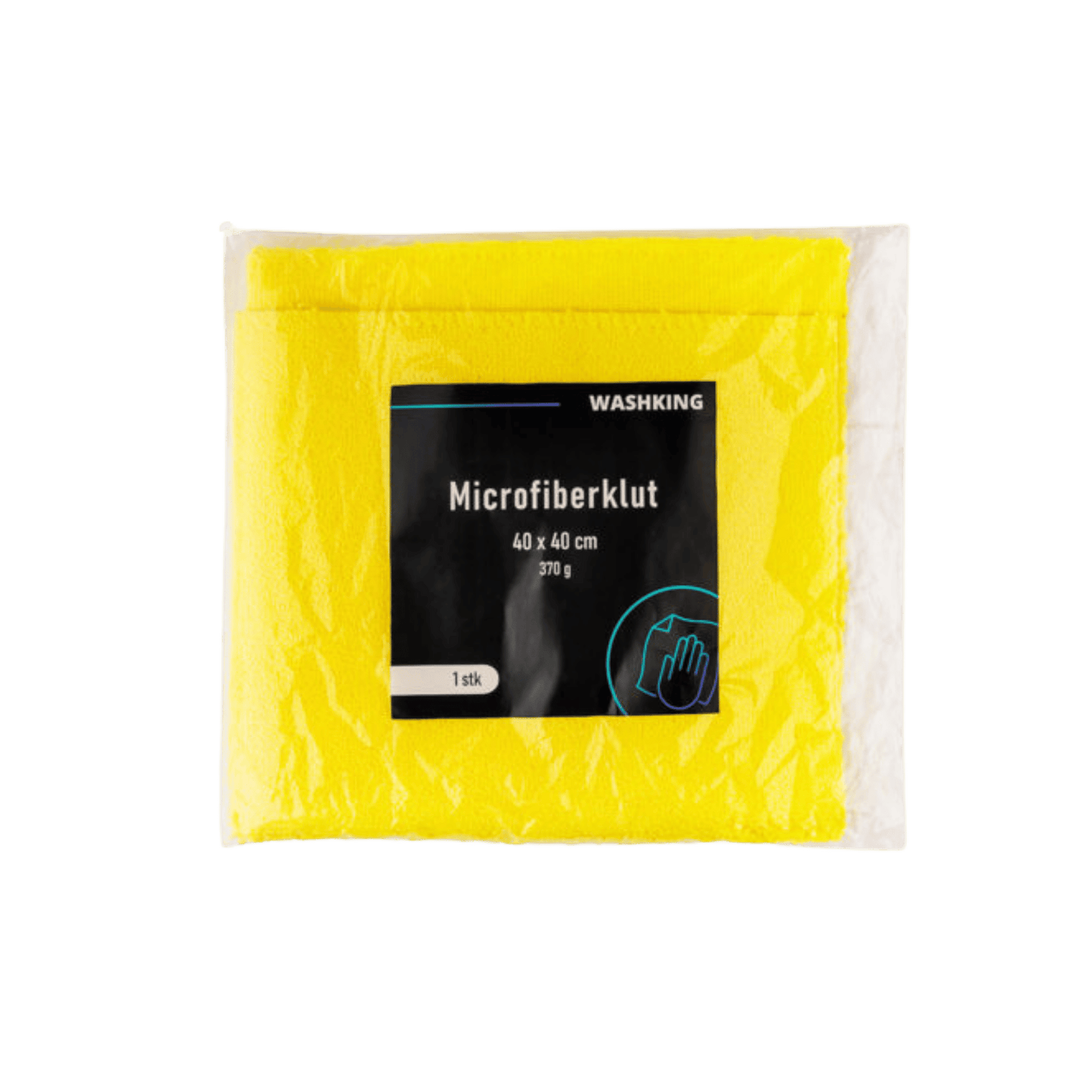 WashKing Mikrofiberklut 40 × 40, 370g Gul (1 stk) – Premium gul mikrofiber for polering og tørk